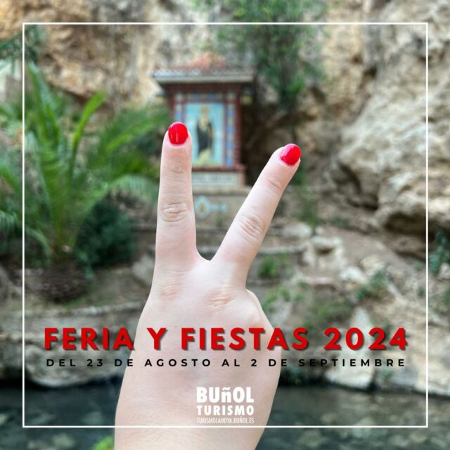 ¡La Feria y Fiestas de Buñol 2024 ya están aquí! 🎉🎊

Desde 23 de agosto, hasta el 2 de septiembre, te esperamos para disfrutar de unos días llenos de alegría, tradición, y actividades para todos. No te pierdas ni un solo momento de esta gran celebración.

¡Descarga ya el programa completo y entérate de todos los eventos que hemos preparado para ti! 📲 
https://www.bunyol.es/noticia/feria-fiestas/libro-fiestas-2024
https://www.bunyol.es/sites/www.bunyol.es/files/LIBRO%20FERIA%20Y%20FIESTAS%202024%20BUNYOL.pdf

#BuñolEnFiestas #Feria2024 #FiestasTradicionales #VeranoEnBuñol #TurismoBuñol